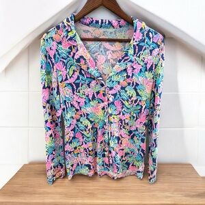 Lilly Pulitzer Oyster Bay Navy Seen‎ and Herd Knit PJ Top Sz S